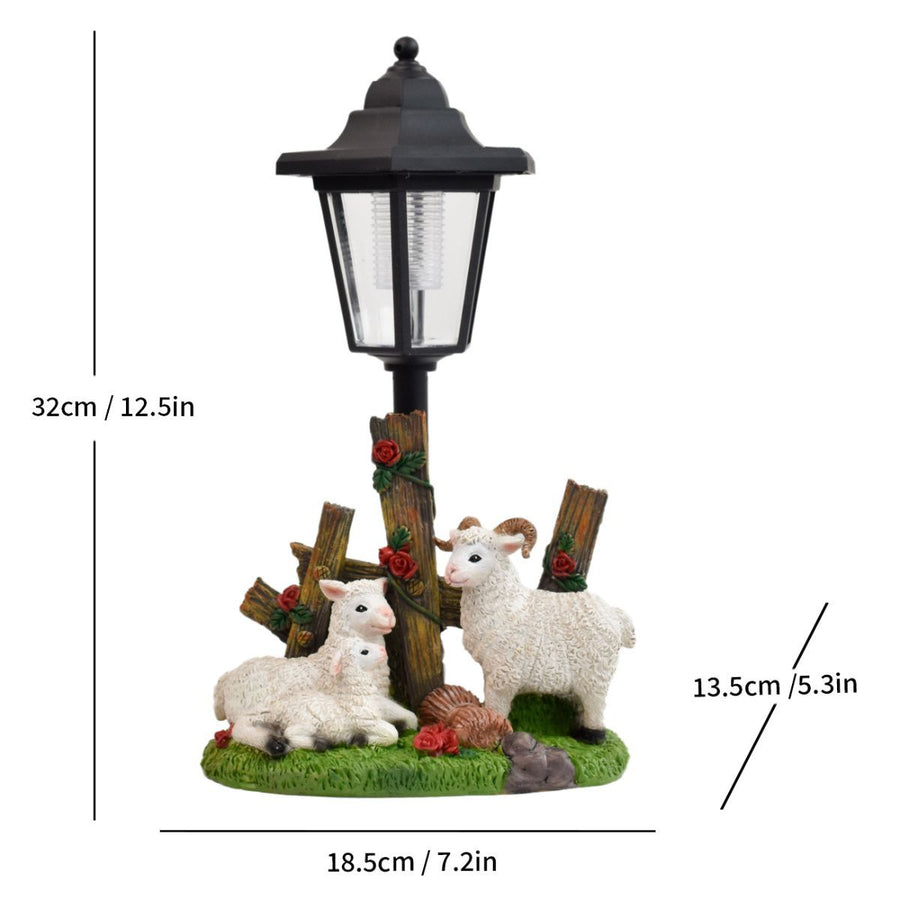 Resin Hummingbird Solar Lamp Outdoor Garden Sculpture Couple Hummingbird - Multi-color - Size 58