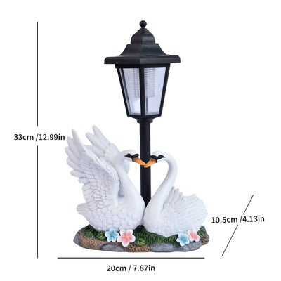 Resin Hummingbird Solar Lamp Outdoor Garden Sculpture Couple Hummingbird - Multi-color - Size 59