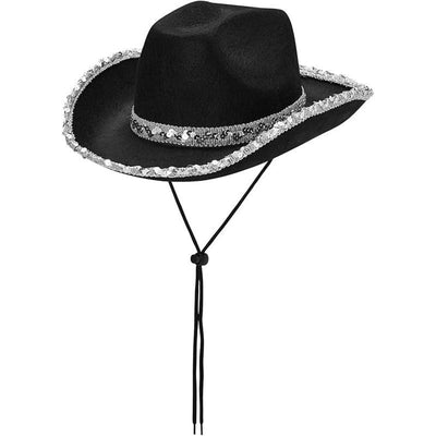 Bachelorette Party Hats Bachelor Party Hats Cowboy Hats White Pink Black Hats - Black - Size m
