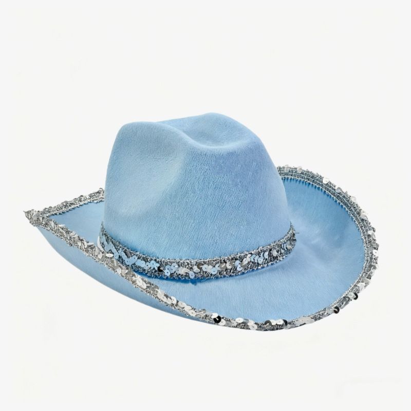 Bachelorette Party Hats Bachelor Party Hats Cowboy Hats White Pink Black Hats - Blue - Size m