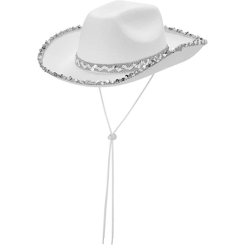 Bachelorette Party Hats Bachelor Party Hats Cowboy Hats White Pink Black Hats - White - Size m