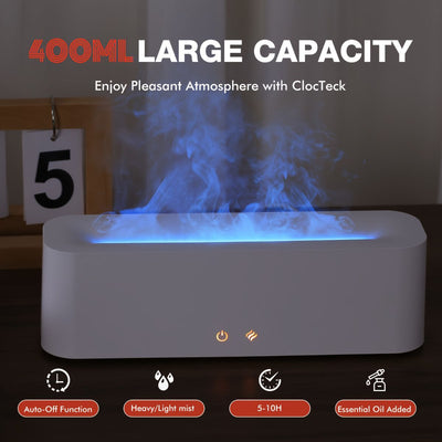 aromatherapy essential oil diffuser, humidifier, 400ml, full-color LED lights, timer auto shut-off, bedroom, office, living room, Australian home, relaxation - White - Size D