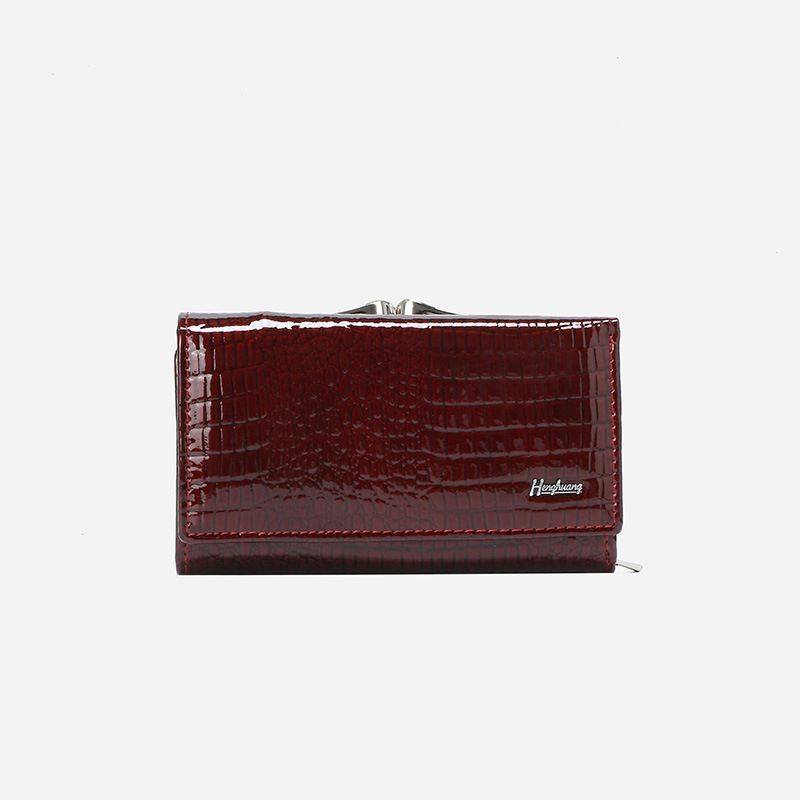 Genuine Leather Women'S Wallet Multifunctional Wallet Large Capacity Wallet - Burgundy - Size m
