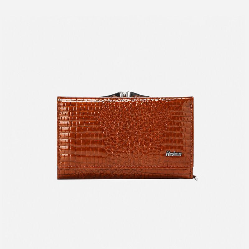 Genuine Leather Women'S Wallet Multifunctional Wallet Large Capacity Wallet - Coffee color - Size m