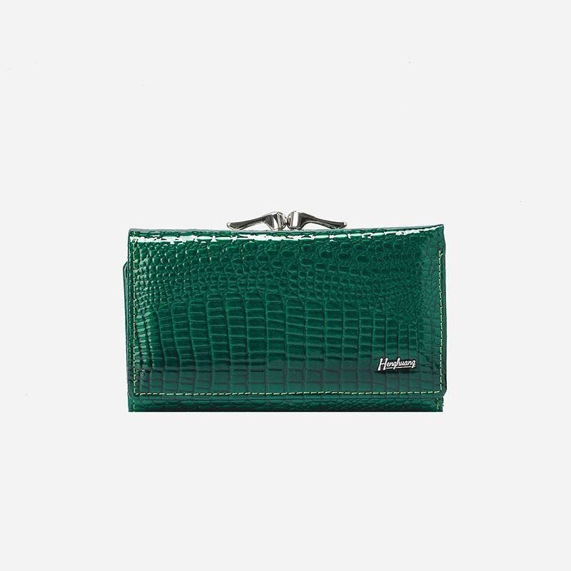Genuine Leather Women'S Wallet Multifunctional Wallet Large Capacity Wallet - Green - Size m