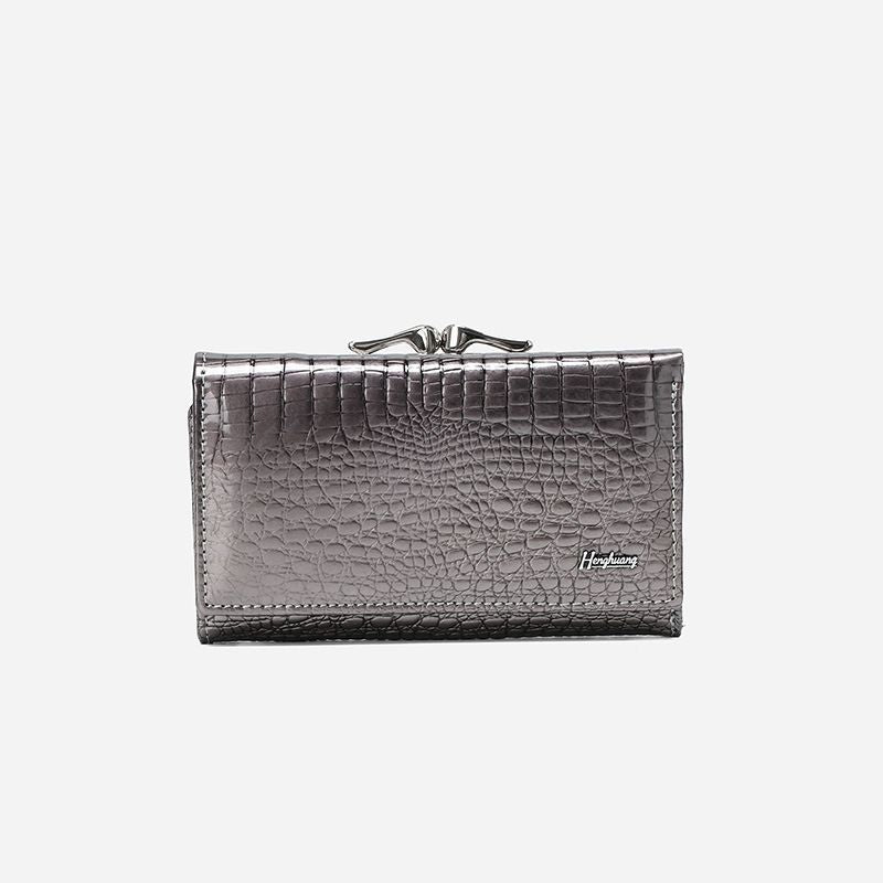 Genuine Leather Women'S Wallet Multifunctional Wallet Large Capacity Wallet - Gray - Size m