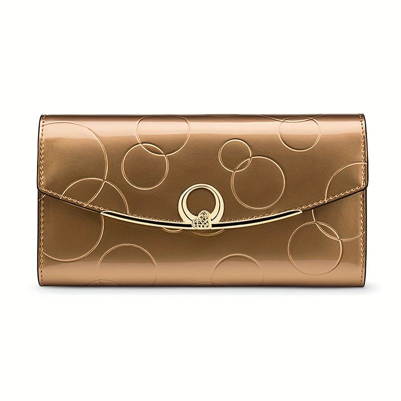 Women'S Genuine Leather Wallet Long Wallet Clutch Large Capacity Wallet - Gold - Size m