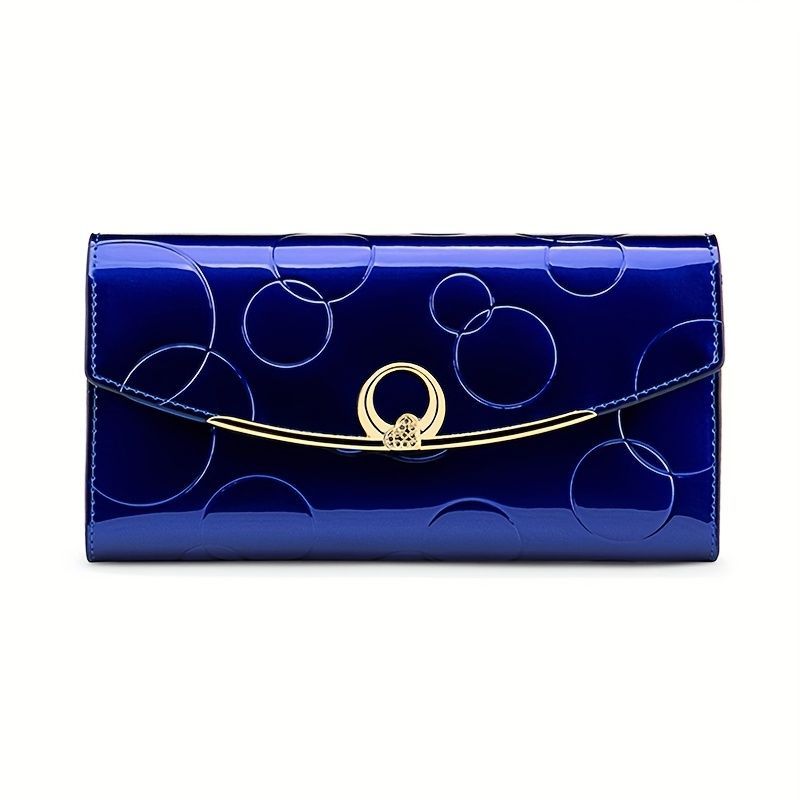 Women'S Genuine Leather Wallet Long Wallet Clutch Large Capacity Wallet - Royal Blue - Size m