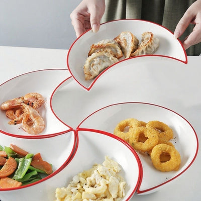 Crescent-Shaped Plate Ceramic Plate Set Party Platter Creative Dish Plate - Black - Size 1PCS