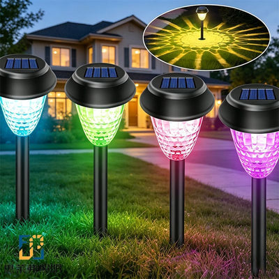 Solar Garden Lights In-Ground Lights Multi-Colour Outdoor Lights Solar Pathway - Black - Size m