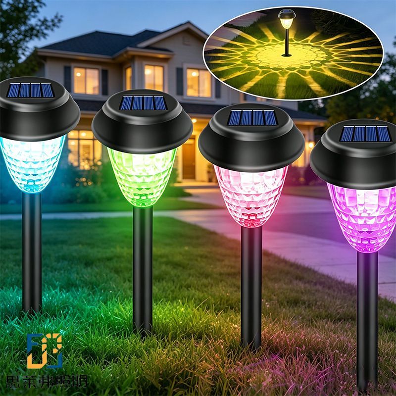 Solar Garden Lights In-Ground Lights Multi-Colour Outdoor Lights Solar Pathway - Black - Size m