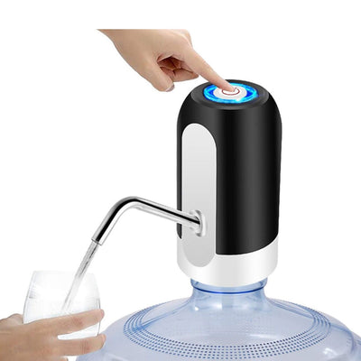 Black BPA-Free Electric Water Dispenser Pump, USB-C Rechargeable, Low Noise, Fits 2-5 Gallon Water Jugs 2.16" Neck, Electric water pump for bottled water