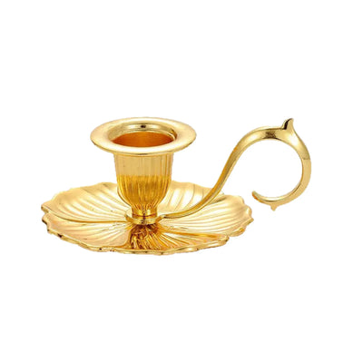 European Vintage Metal Lotus Candle Holder Romantic Wedding Dinner Table Centrepiece Home Decor Gold