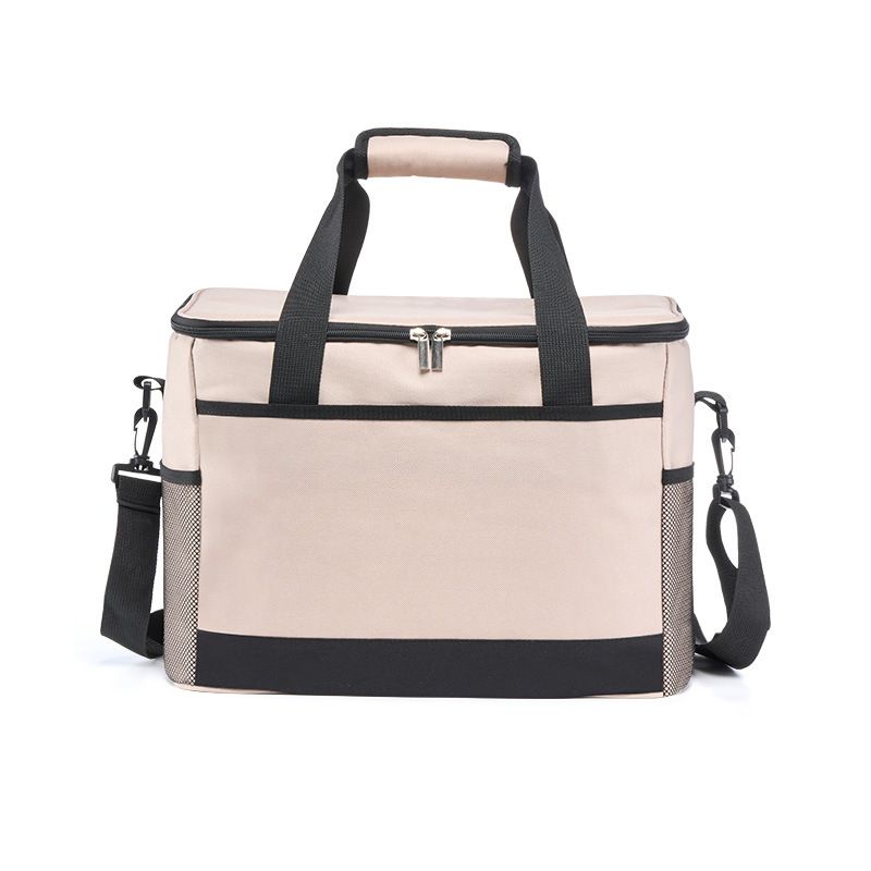 Beige three-layer insulated large capacity insulated refrigerated bag 30L