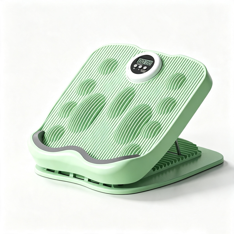 Foldable timing multi gear adjustable inclined pedal calf stretching massager,green