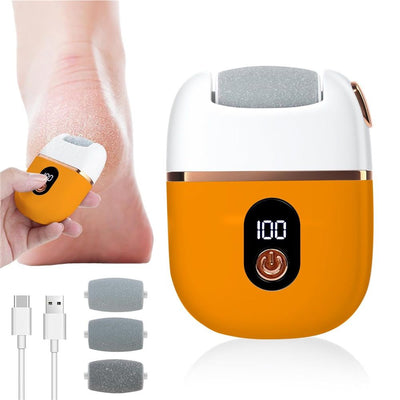 Electric Foot Callus Removers for Feet - Rechargeable et, Portable Rechargeable Foot Repair and Grinding Device with Digital Display, Heel Polisher File for Men Women Dry Callus Dead Skin (Yellow)