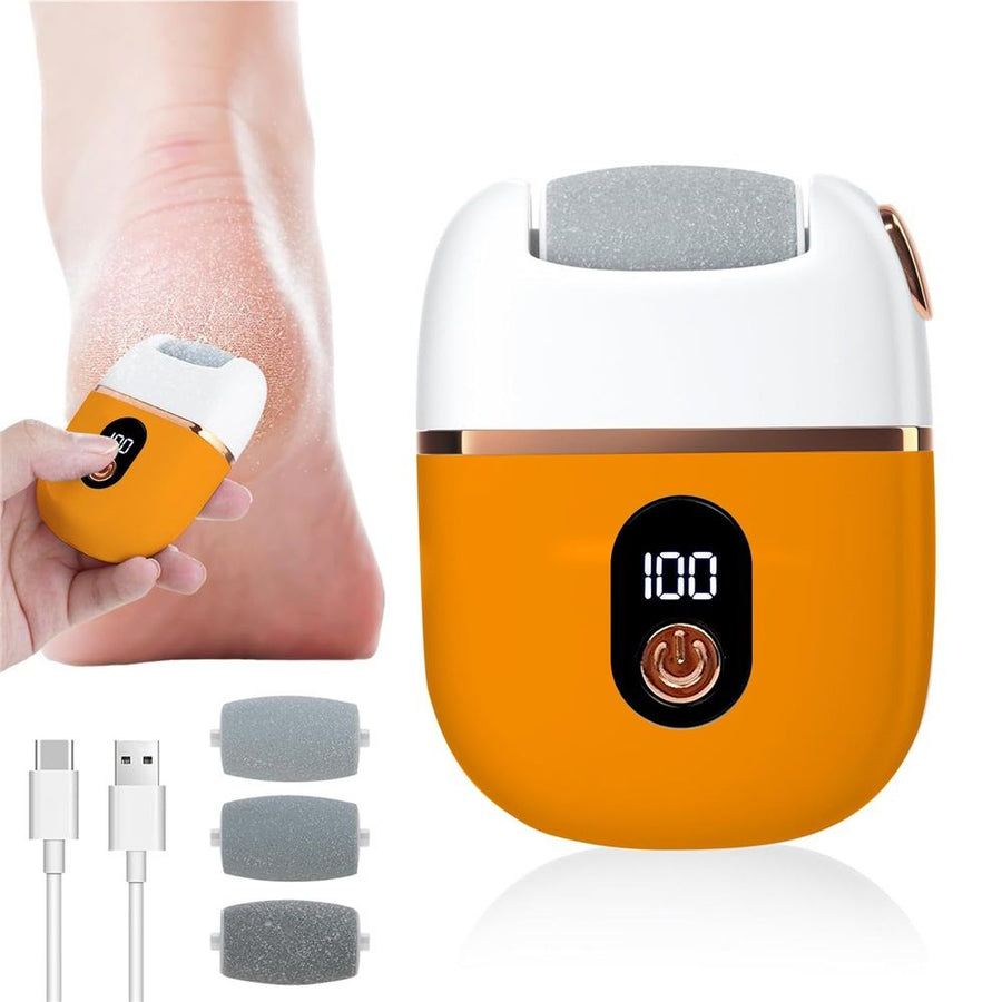 Electric Foot Callus Removers for Feet - Rechargeable et, Portable Rechargeable Foot Repair and Grinding Device with Digital Display, Heel Polisher File for Men Women Dry Callus Dead Skin (Yellow)