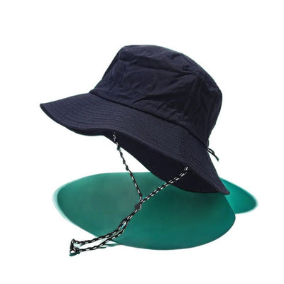 2 pack Quick Dry Waterproof Packable Bucket Hat for Women Men Outdoor Sun Hats with Detachable Chin Strap（black）