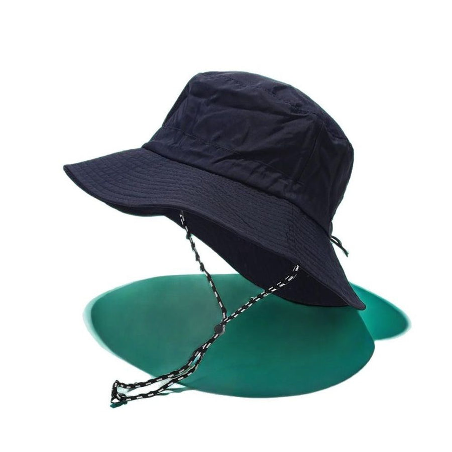 2 pack Quick Dry Waterproof Packable Bucket Hat for Women Men Outdoor Sun Hats with Detachable Chin Strap（black）
