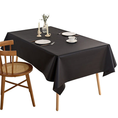 Rectangle Tablecloth Waterproof Spillproof Wrinkle Free Table Cloth, Kitchen Dining Tabletop Decoration, Fabric Table Cover for Outdoor and Indoor Use, 140x180cm, Black