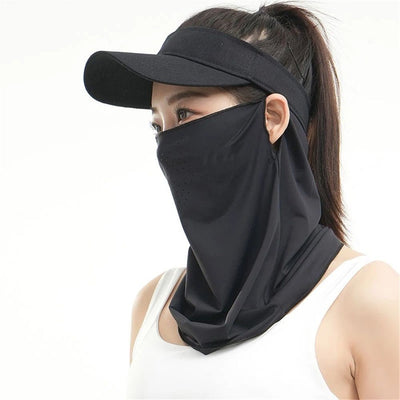 2 pack Neck Gaiter – Cooling Sun Protection Face Mask Men Women, Summer Cycling, Fishing, Running（black,Only face mask）