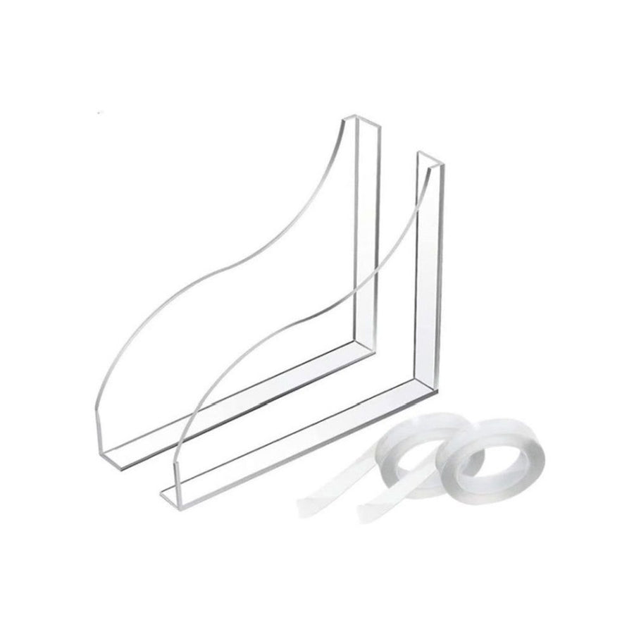 Pack of 2 Shower Splash Guard Kit - Large Size Thickened Water Blocker with Adhesive for Walk-in Shower/Bathroom/Bathtub/Kitchen Sink (18.5*22cm)