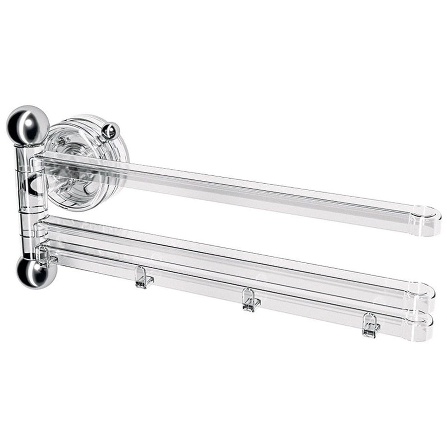 Swivel Towel Bar for Bathroom ,Swing Out Double Towel Bar 3-Arm Kitchen Wall Mounted Towel Hanger Holder for Bathroom Organizer(transparent)