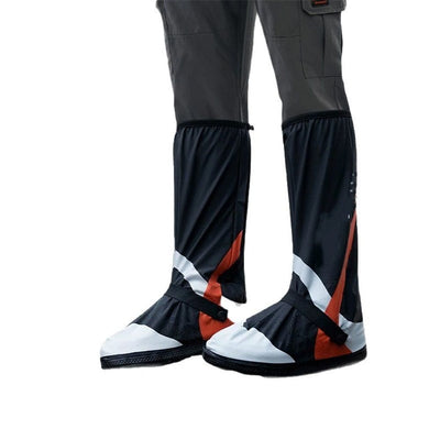 Waterproof Rain Boots Shoe Covers for Men Women Non-Slip with Zipper Foldable Rainproof Outdoor Protective Gear（XL）