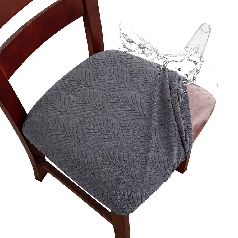 Waterproof Dining Room Chair Cover Set of 4, Stretch Jacquard Seat Covers for Dining Room Chairs, Kitchen Chair Covers Slipcover Protector