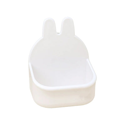 2 pack Rabbit Hay Feeder Guinea Pig Feeder, Automatic Small Animal Food Bowl Feeding Cage Accessories (white)