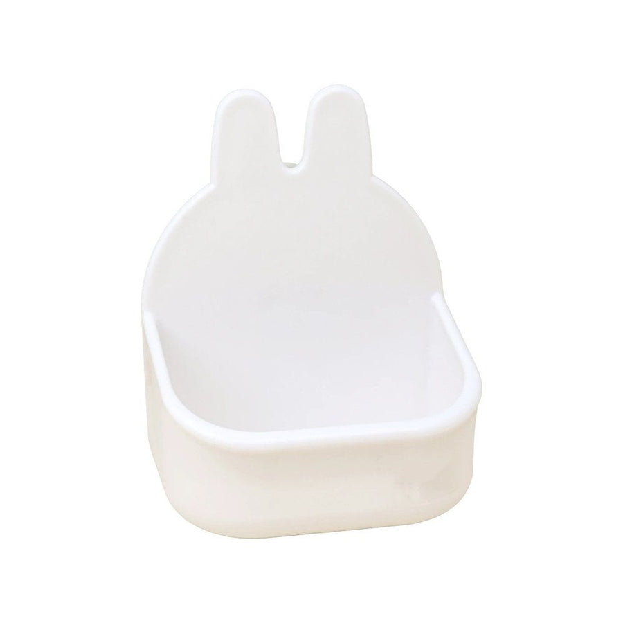 2 pack Rabbit Hay Feeder Guinea Pig Feeder, Automatic Small Animal Food Bowl Feeding Cage Accessories (white)