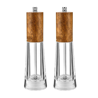 2Pcs Advanced Salt and Pepper Grinder, Wooden Pepper Grinder, Durable Grinder with Adjustable Thickness for Grinding（Only grinder）