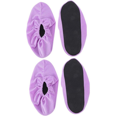 Shoe Covers, 3 Pairs Reusable Non Slip Shoe Protector Covers Washable Soft Shoe Cover for Household Office, Purple