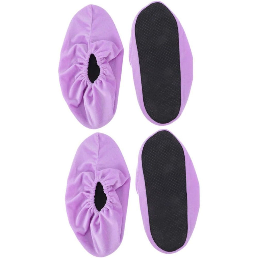 Shoe Covers, 3 Pairs Reusable Non Slip Shoe Protector Covers Washable Soft Shoe Cover for Household Office, Purple