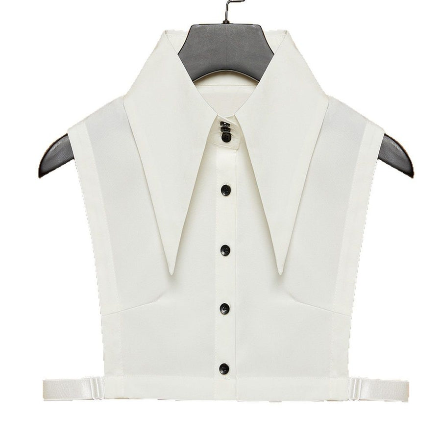 Lady's Detachable False Collar Half Shirt Blouse Pointed Triangle Lapel Fake Collar Collar White, for Women Girls