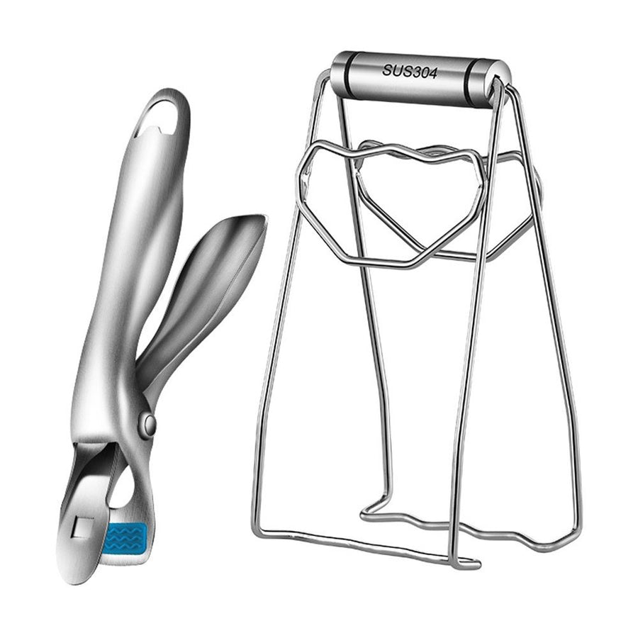 2 pack  Stainless Steel Hot Plate Gripper Tongs Foldable Kitchen Pot Holder Clamp for Safe Hot Dish and Bowl Handling Steaming Clips for Home and Restaurant Use