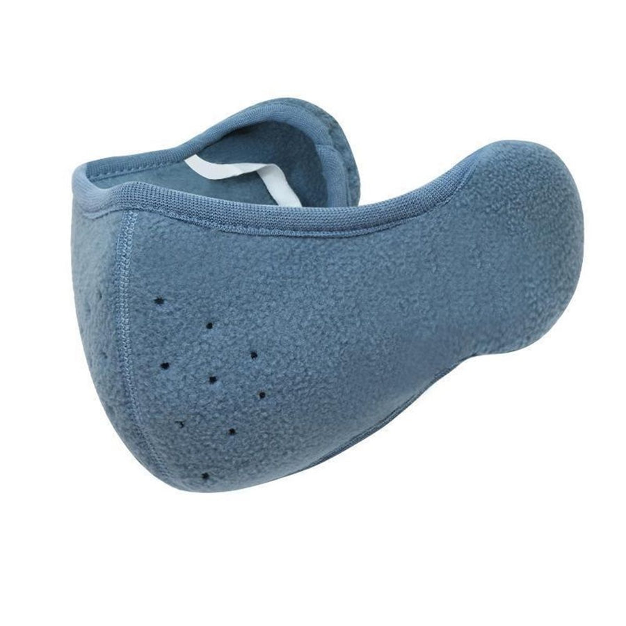 2 pack Womens Winter Warm Windproof Mask with Fluffy Ear Covers - Thick Dustproof Breathable Mouth Cover Half Face Earflaps（misty blue）