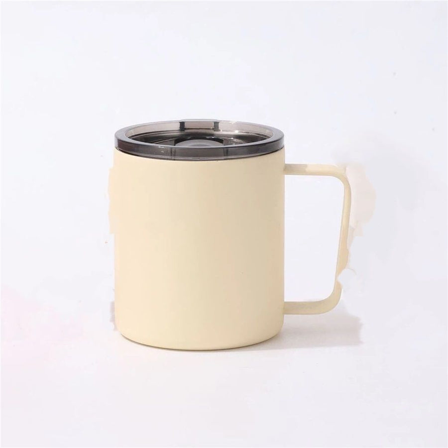12oz Insulated Coffee Mug with Lid – Includes Lids, Stainless Steel Coffee Travel Mug with Handle, Double Wall Vacuum Insulated Camping Mug for Home, Office & Outdoor