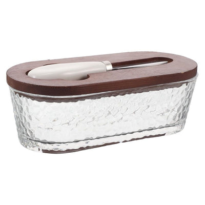 Glass Butter Dish With Lid For Countertop, Glass Butter Dish With Lid And Knife, Covered Butter Dishes For Refrigerator