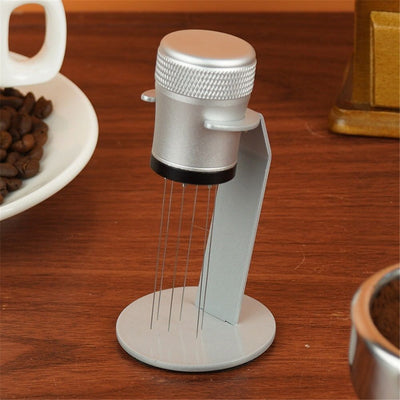 Espresso Distribution Tool with Stand for Barista, Adjustable Range Coffee Needle Stirrer, with 6 Extra Needles