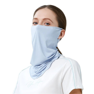2 pack Sun & Dust Protection Cooling Face Cover Neck Gaiter, Mask Bandana Scarf Breathable Men Women Outdoor（blue）
