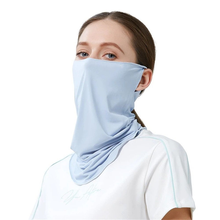 2 pack Sun & Dust Protection Cooling Face Cover Neck Gaiter, Mask Bandana Scarf Breathable Men Women Outdoor（blue）