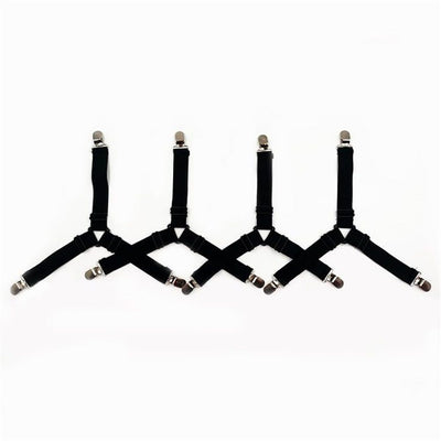 8 pack Sheet Holders, Adjustable Elastic Fasteners with Metal Clips, Keep in Place Fitted Bedding Straps, Firm Tight Suspenders for Mattress