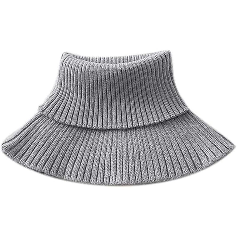 2 pack women Knitted Ribbed Turtleneck Pullover Detachable False Collar, Neck Warmer Elastic High Collar Off Shoulder Clothing Supplies Fake Collar-Scarf