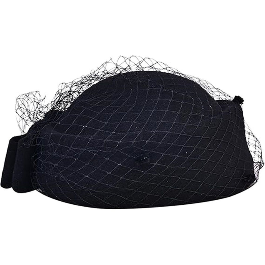 Berets Hat with Veil Premium Beret Church Hat for Women Solid Artist Hat, Veil Church Hat for Cocktail Evening Party