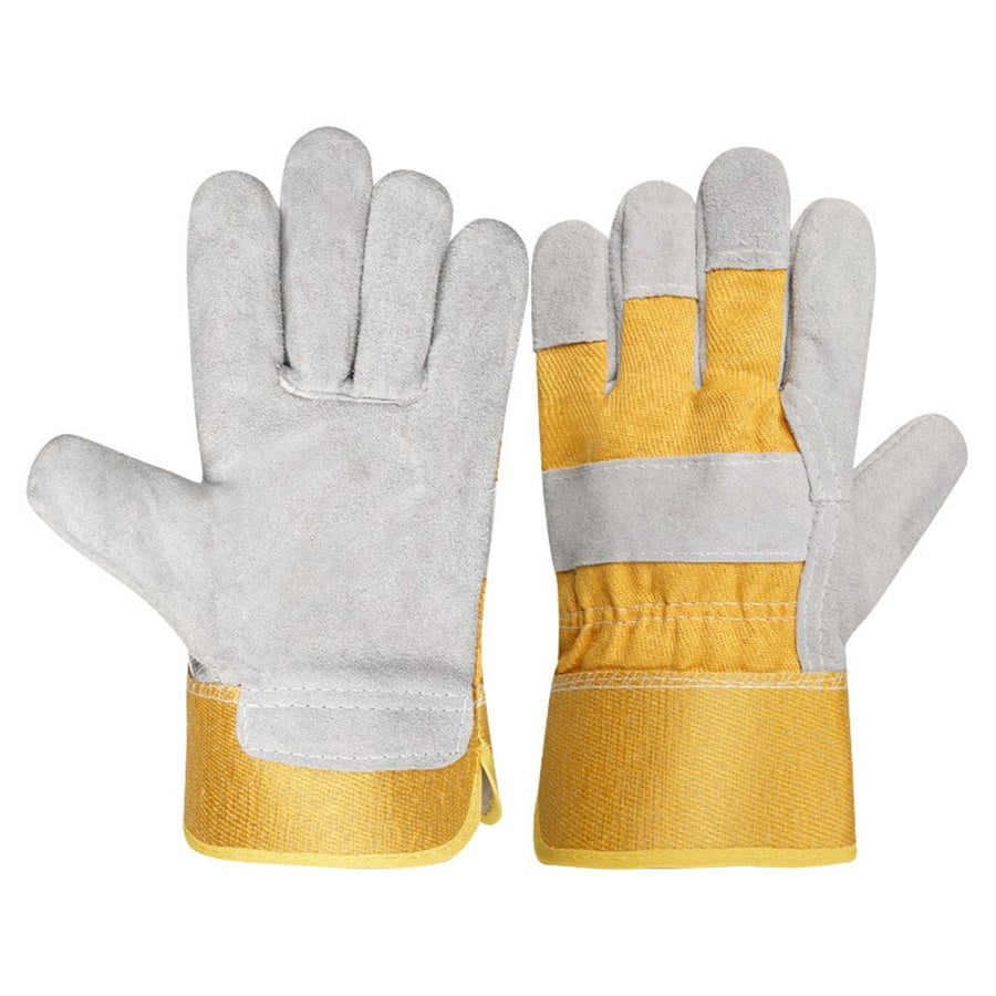 Leather Work Welding Gloves Fire Heat Resistant Cowhide Cotton Lined,Stick Forge,BBQ Grill,Fireplace