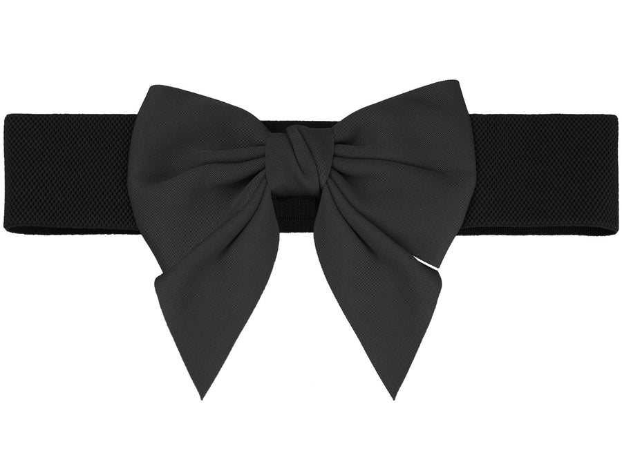 Women's Plus Size Elastic Wide Belt Dress Bowknot Waistband Decoration Fashion Versatile Belts （black）