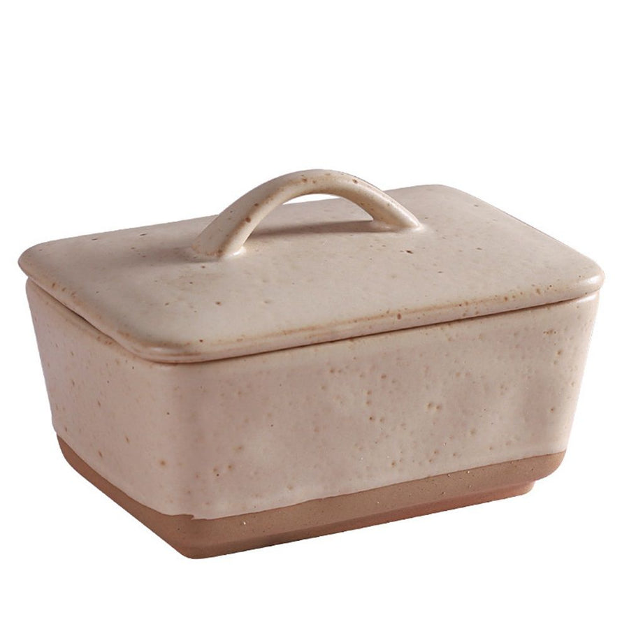 350ML Ceramic Butter Dish with Lid for Countertop,  Butter Holder with Lid, Ceramic butter box with lid, square butter box