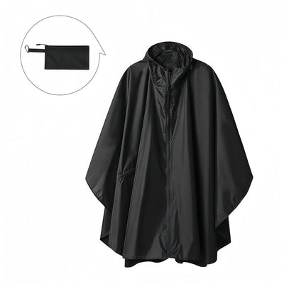 Raincoat Adult Men's and Women's Zipper Cape Raincoat Raincoat Backpack Cycling Outdoor Camping（black）