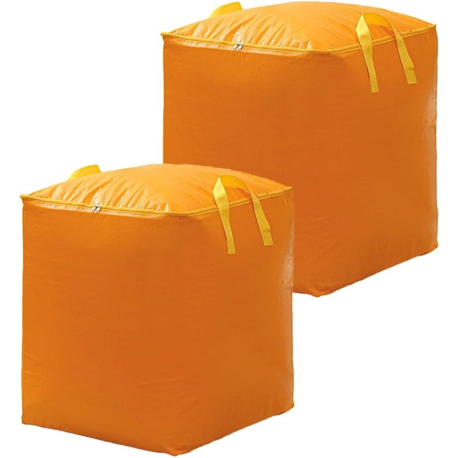 2 Pack  Heavy Duty Moving Bags, Large Storage Totes with Zipper, Alternative to Moving Boxes for Storage, Seasonal Clothes, Student Moving, College Dorm (Yellow 110L)